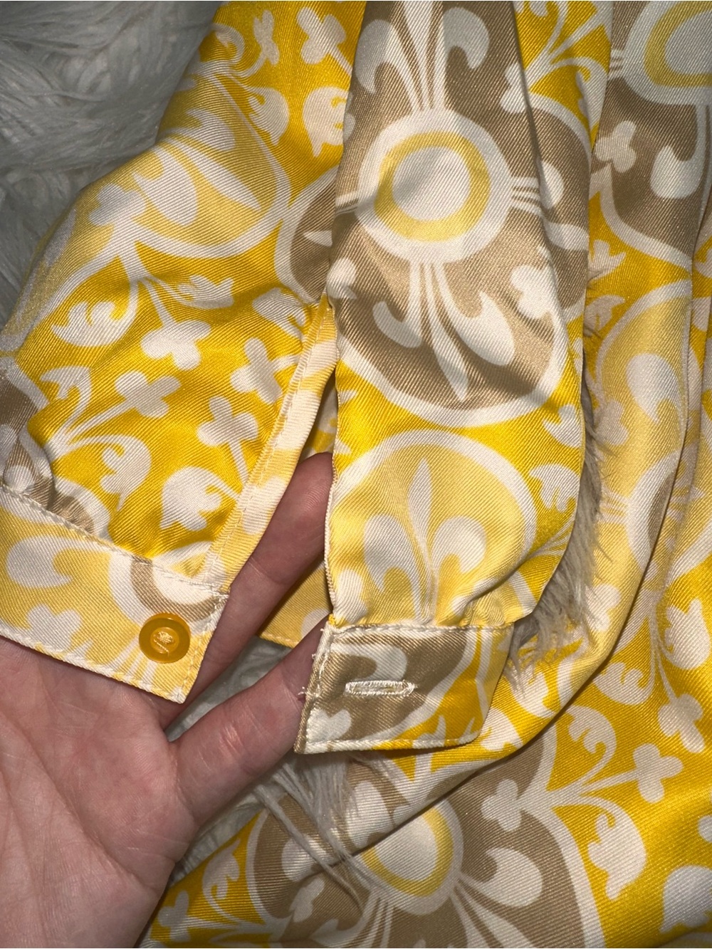 White Stag • Y2K Art Deco Sunny Yellow Floral Tunic - Picture 11 of 12